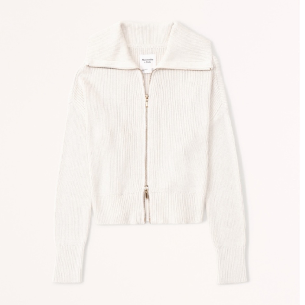 Abercrombie Double Zip Ribbed Cardigan